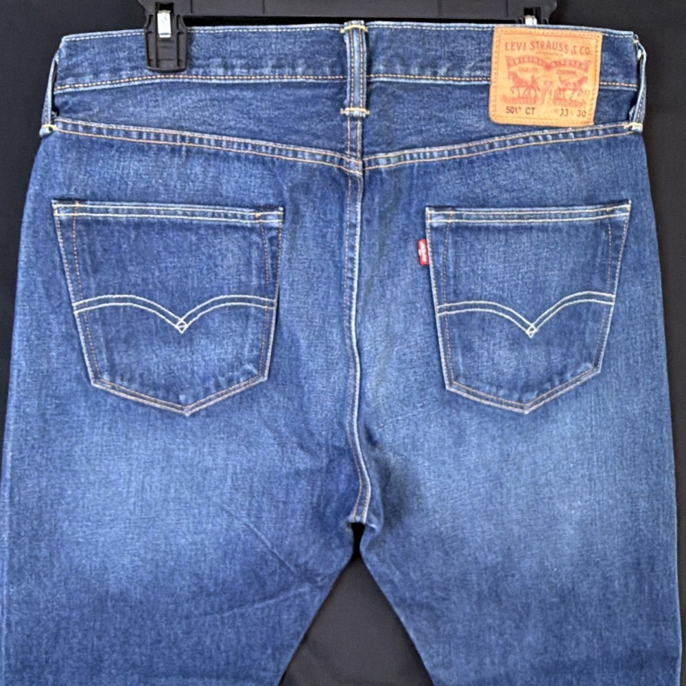 Levis 501 CT XX Jeans Mens 33x30 Blue Denim Pants Button Fly Custom Tapered
